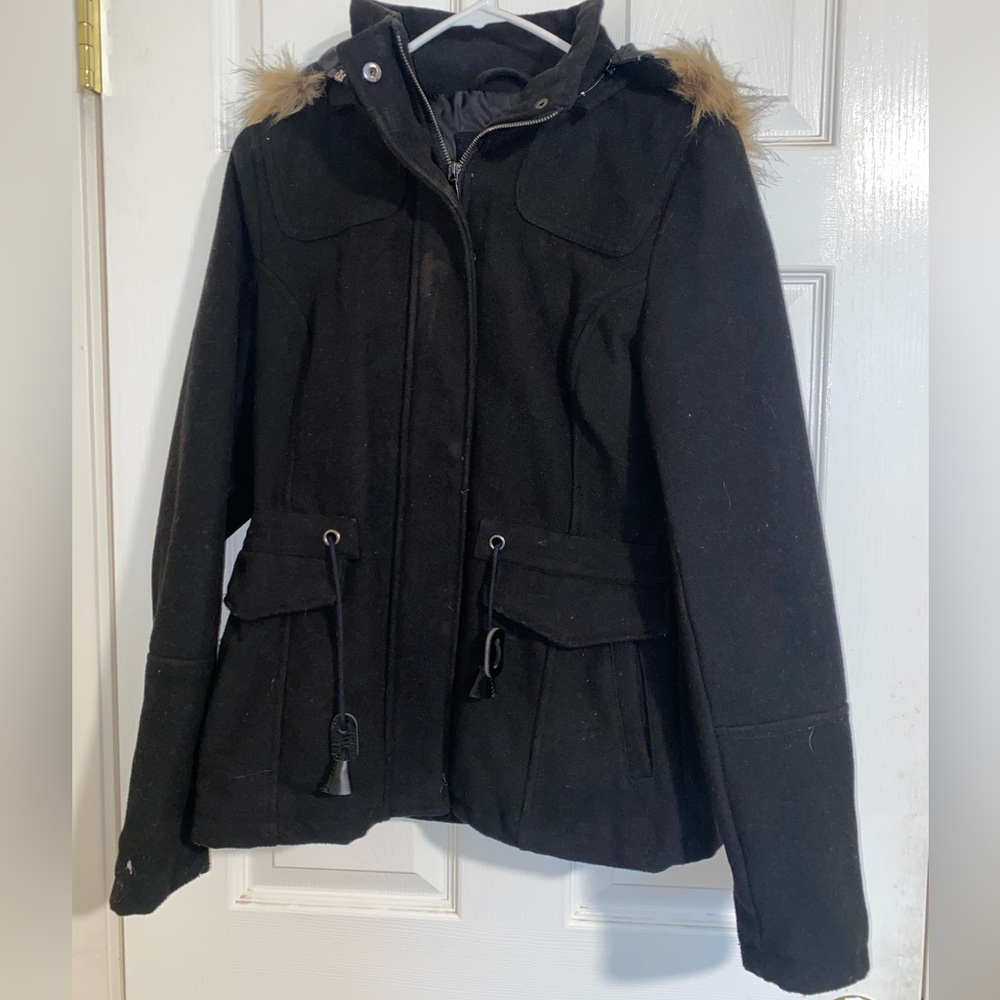 womens winter coat with fur hood!